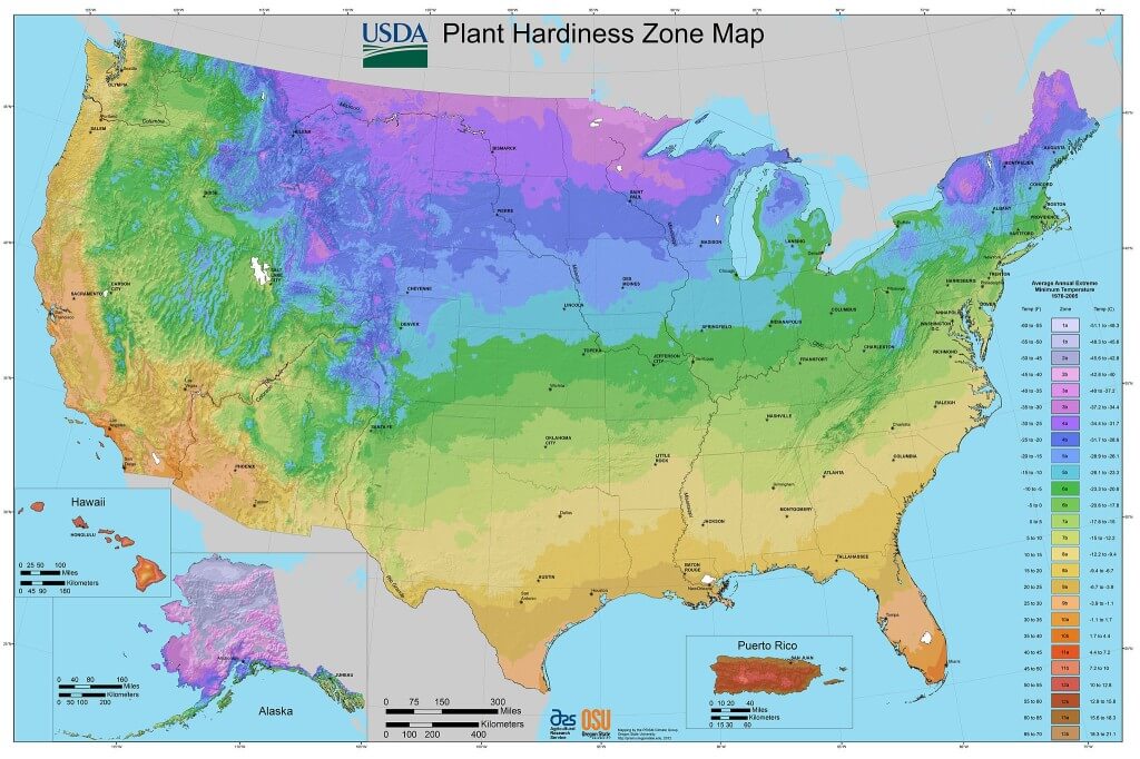 USDA Hardiness Zone Map 2012